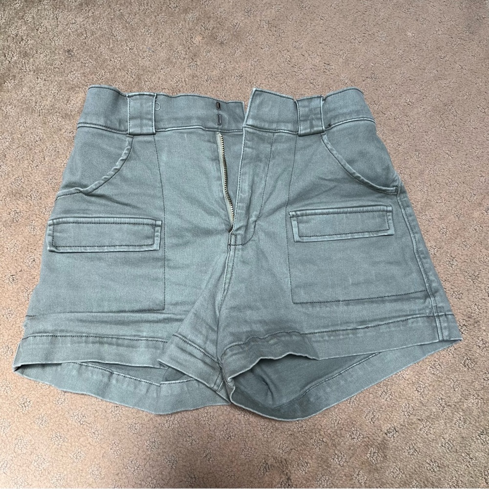 Army Green Ultra High-Rise Mom Shorts